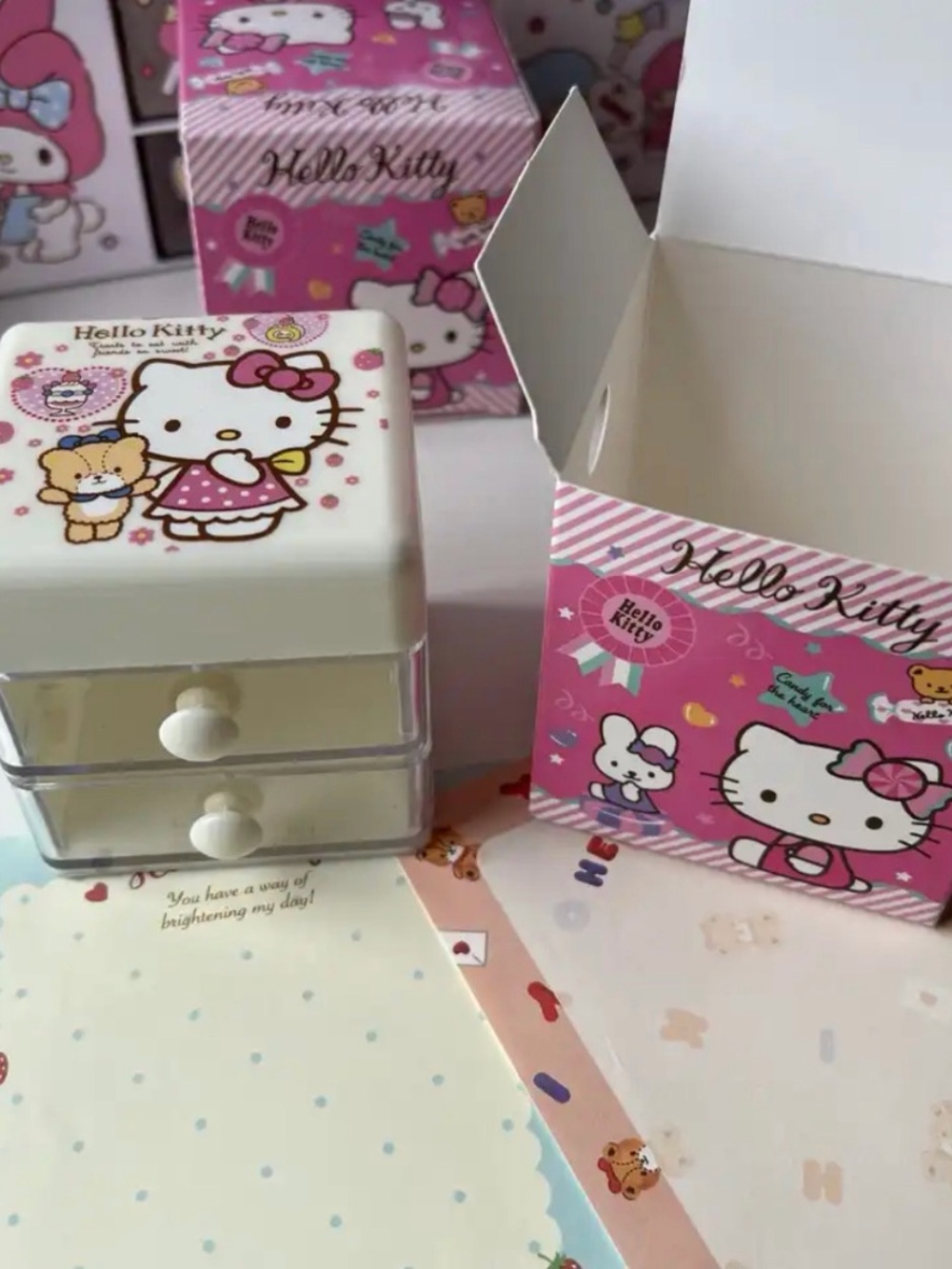 Hello Kitty Pink & White Mini Two-Drawer Organizer